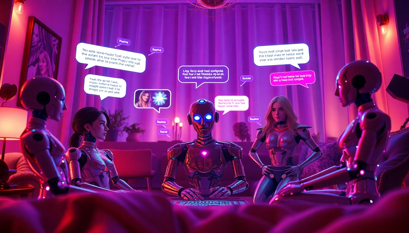 Engaging interface for ai chat porn featuring interactive AI characters in a cozy virtual space