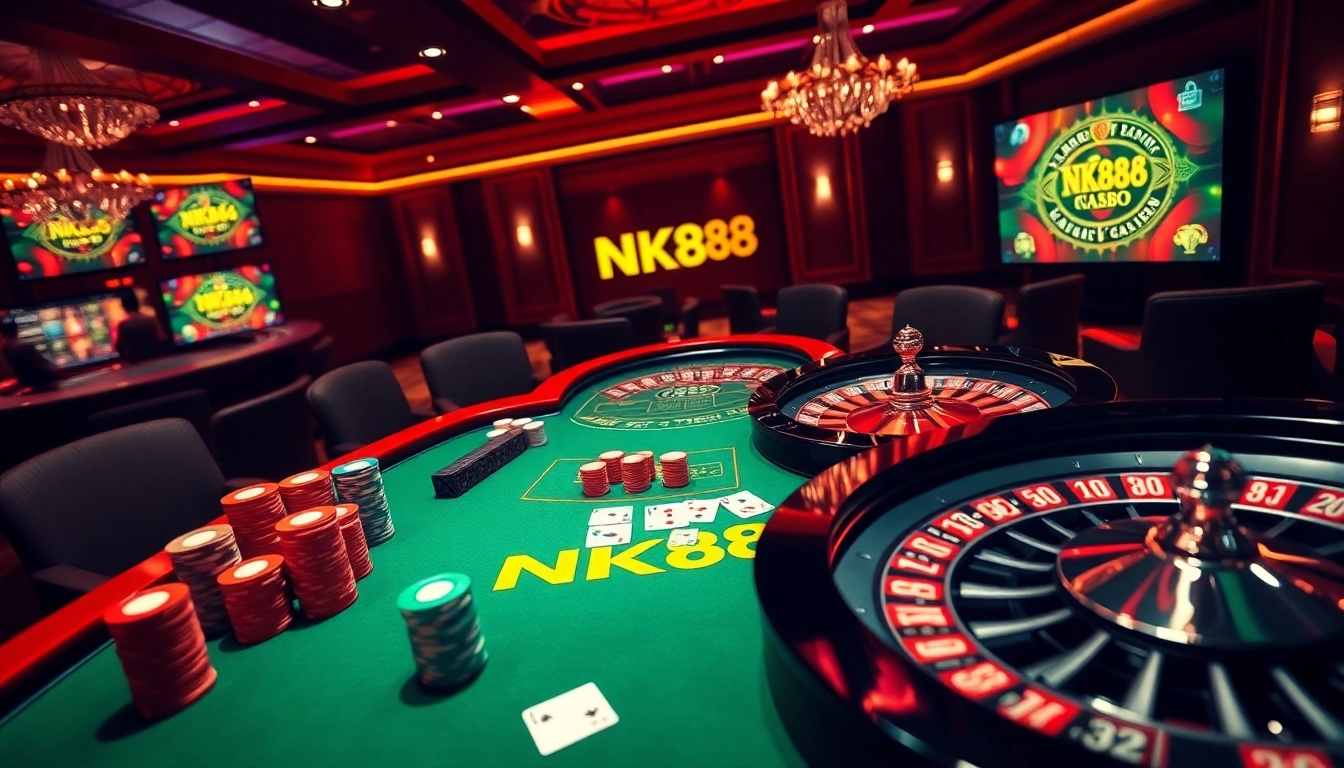 Players enjoying an exciting game at the NK88 casino table.