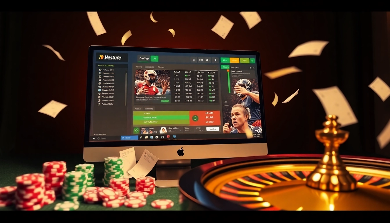 Experience site paris sportif retrait instantané with a thrilling betting setup showcasing vibrant sports odds and chips.