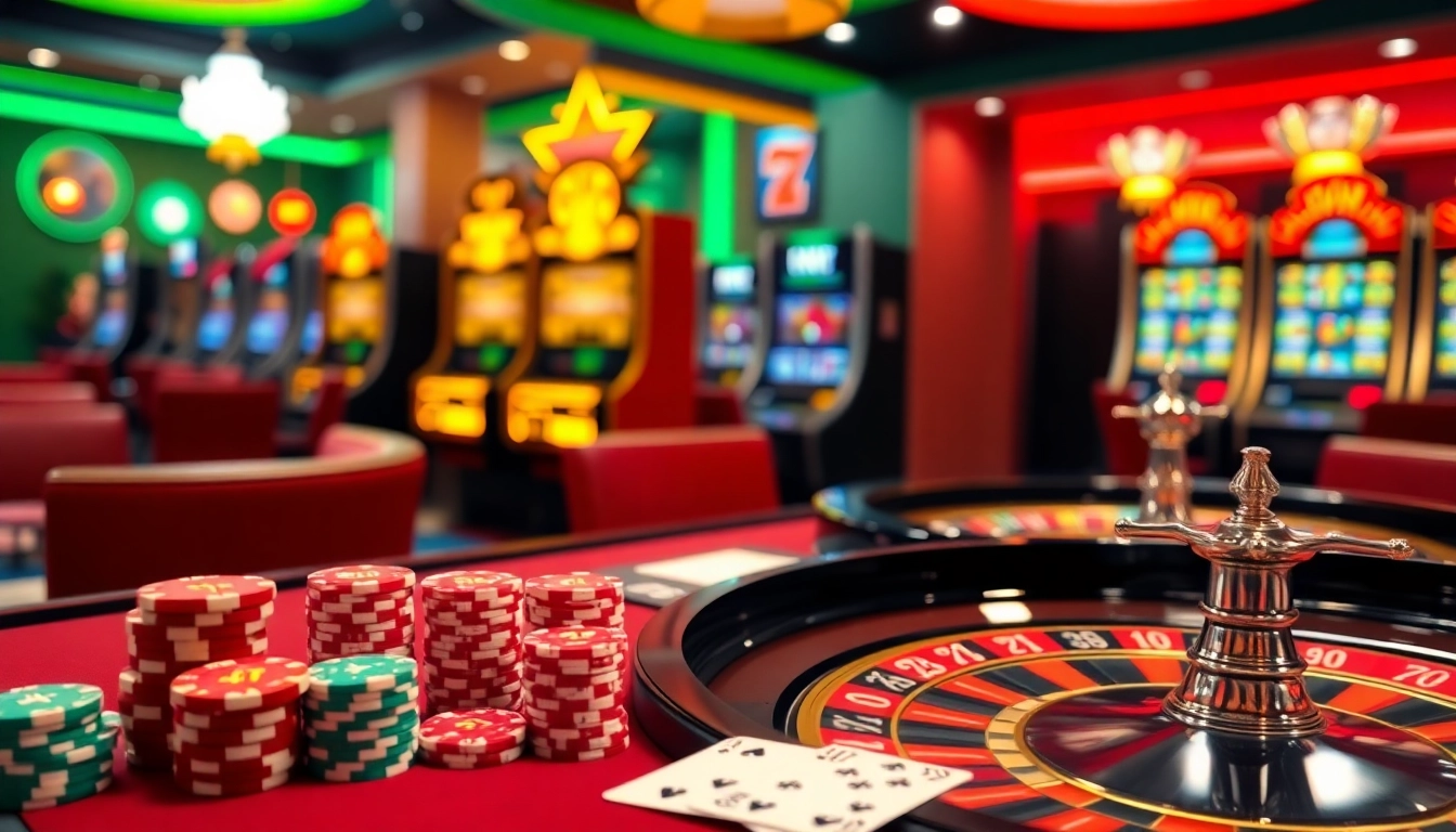 Engaging casino scene showcasing action with casino en ligne bonus sans depot for exciting gameplay.