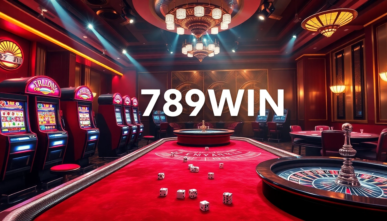 Experience thrilling gameplay at 789WIN casino, featuring vibrant slot machines and dynamic poker tables.