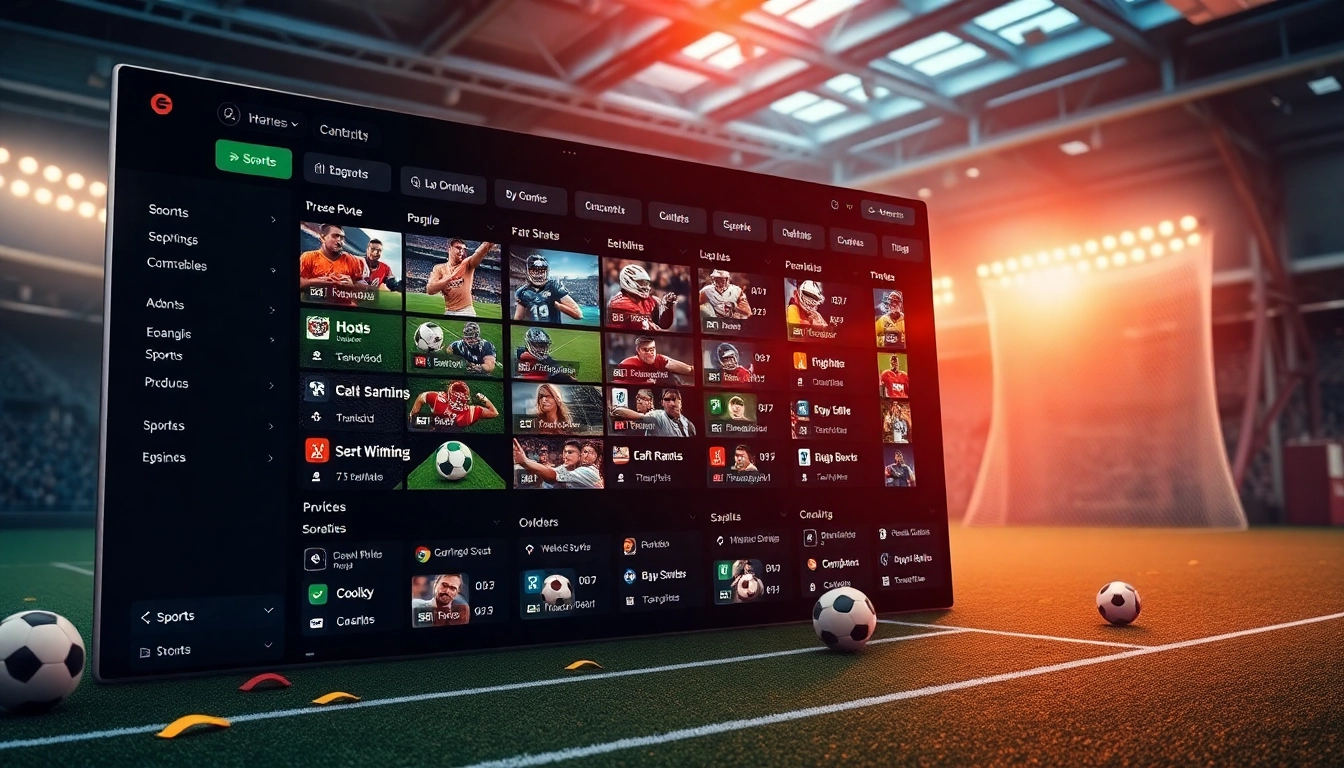 Découvrez un site de paris sportifs interactif avec diverses options sportives.