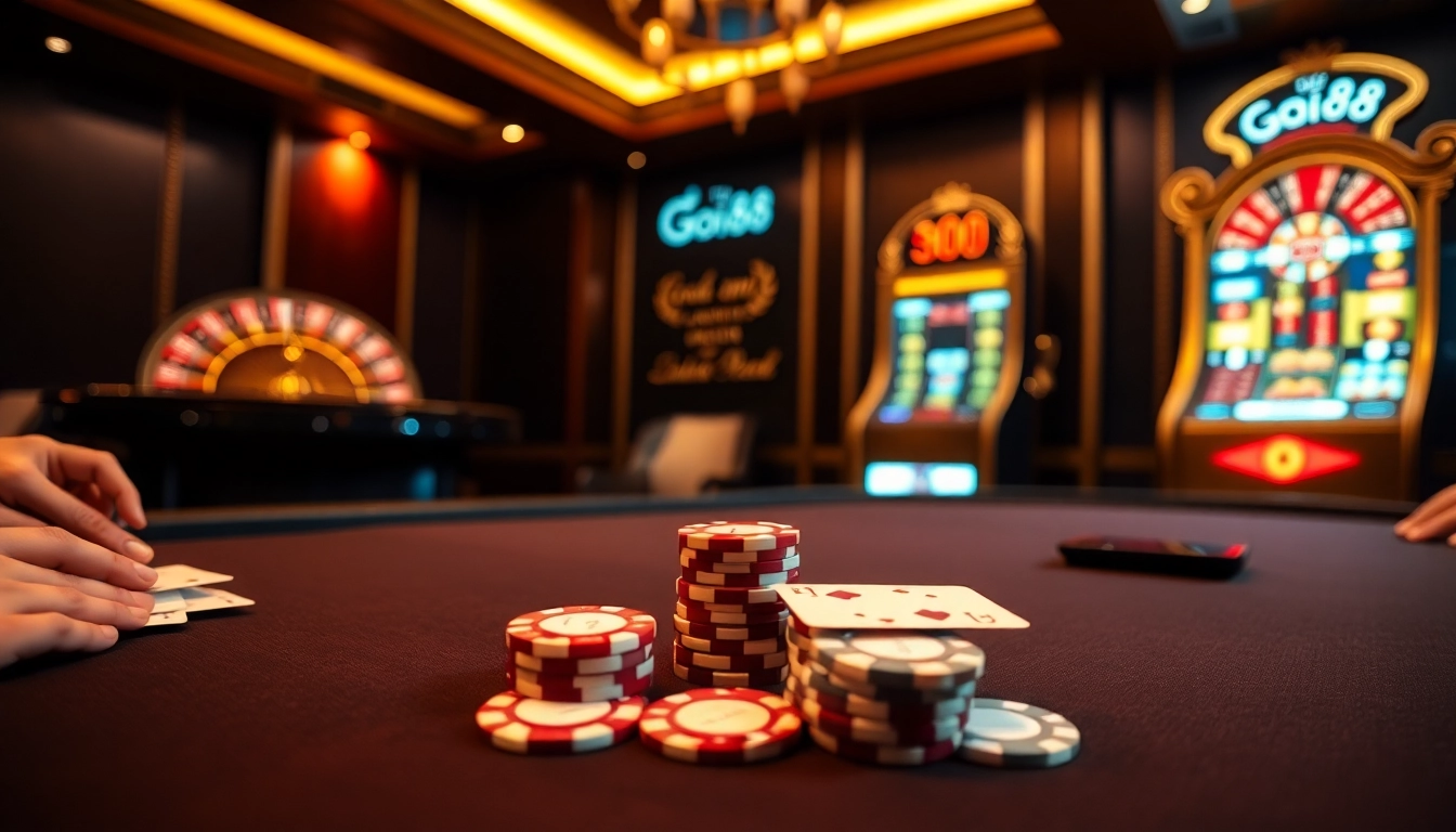 Experience the excitement of Link Go88 with vibrant casino games including poker, roulette, and slots.