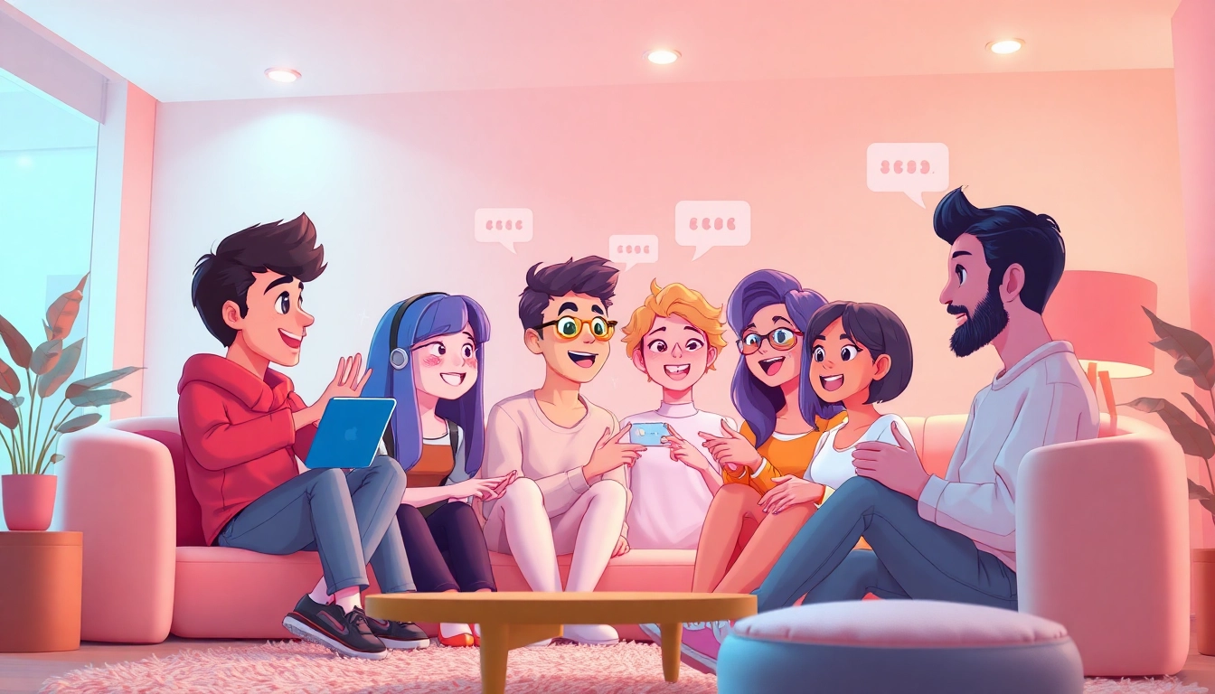 Engaging chat interface with characters illustrating spicy chat ai technology interactions.