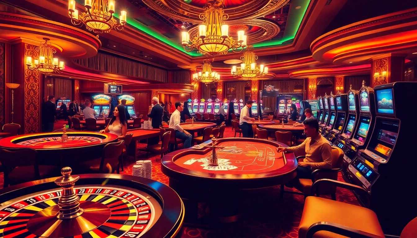 Engage with the vibrant atmosphere of luxury gambling at https://s804.com/ featuring lively casino tables and enthusiastic players.